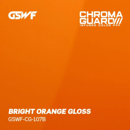 Podgląd na kolor foli o nazwie bright orange gloss. Chroma guard.