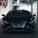 Lamborghini w kolorze czarnym - deep black gloss. Folia ppf.