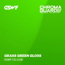 Grafika przedstawia kolor folii ppf grass green gloss. Folia 100% tpu ppf.