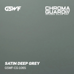 Grafika przedstawia próbkę koloru folii do zmiany koloru z linii chroma guard od gswf polska. Kolor satin deep grey.