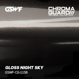 Podgląd na kolor folii z linii chroma guard. Gloss night sky.