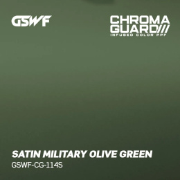 Podgląd koloru foli ppf. Kolor oliwkowy wojskowy z wykońzeniem satynowym.
